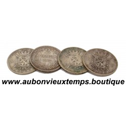 LOT 3 MONNAIES de 2 FRANCS Argent 835 ‰ - BELGIQUE