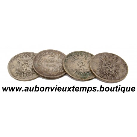 LOT 3 MONNAIES de 2 FRANCS Argent 835 ‰ - BELGIQUE