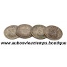 LOT 4 MONNAIES de 2 FRANCS Argent 835 ‰ - BELGIQUE