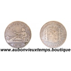 5 PESETAS Argent 900 ‰ 1870 SNM ESPAGNE