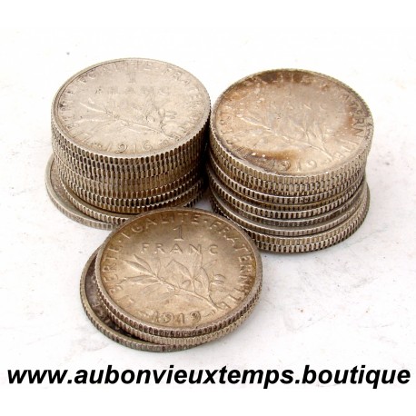LOT 23 MONNAIES de 1 FRANC Argent 835 ‰ - FRANCE
