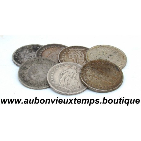 LOT 7 MONNAIES de 1/2 FRANC Argent 835 ‰ - SUISSE