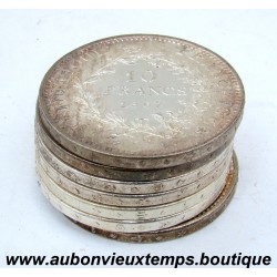 LOT 7 MONNAIES de 10 FRANCS Argent 900 ‰ HERCULE