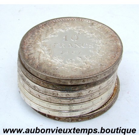 LOT 7 MONNAIES de 10 FRANCS Argent 900 ‰ HERCULE