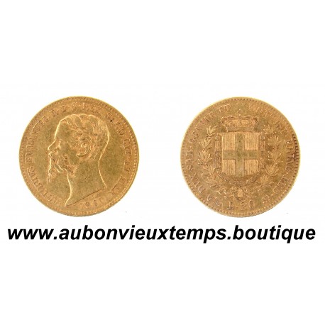 20 LIRE Or 900‰ 1860 P VICTORIUS EMMANUEL II - SARDAIGNE