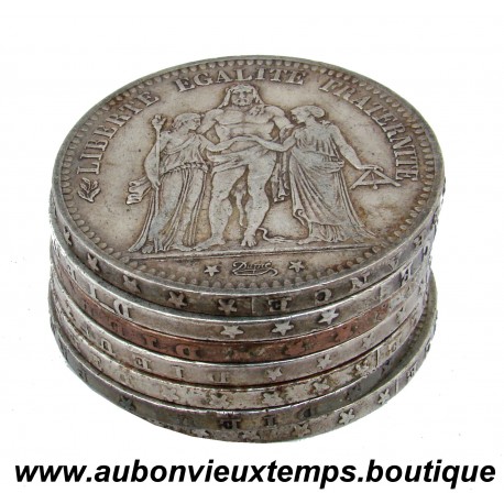 LOT 7 MONNAIES de 5 FRANCS Argent 900 ‰ HERCULE