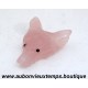 TETE de LOUP en PIERRE NATURELLE : QUARTZ ROSE