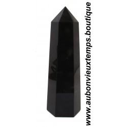POINTE en PIERRE NATURELLE HEXAGONALE : OBSIDIENNE