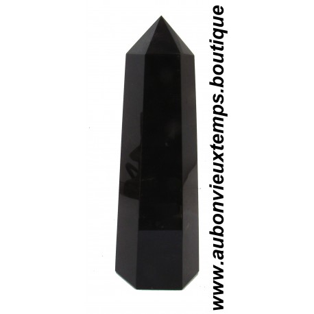 POINTE en PIERRE NATURELLE HEXAGONALE : OBSIDIENNE