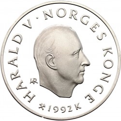 100 KRONOR Argent 925‰ 1992 K LILLEHAMMER - HARALD V - NORVEGE