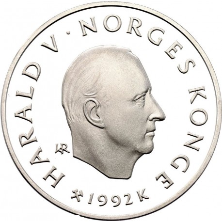 100 KRONOR Argent 925‰ 1992 K LILLEHAMMER - HARALD V - NORVEGE