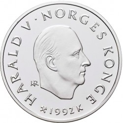 50 KRONOR Argent 925‰ 1992 K LILLEHAMMER - HARALD V - NORVEGE