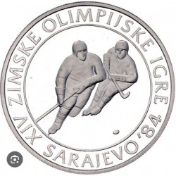 100 DINARA Argent 925‰ BE 1984 J.O. SARAJEVO - YOUGOSLAVIE
