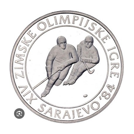 100 DINARA Argent 925‰ BE 1984 J.O. SARAJEVO - YOUGOSLAVIE