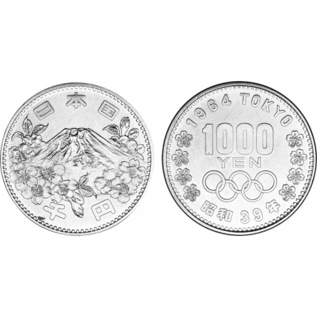 1000 YEN Argent 925‰ 39 ( 1964 ) J.O. TOKYO - JAPON