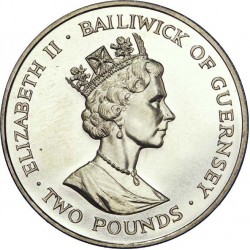 TWO POUNDS Argent 925‰ 1997 ELIZABETH II - CONSERVATION de la NATURE - BAILIWICK of GUERNESEY