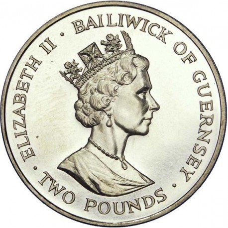 TWO POUNDS Argent 925‰ 1997 ELIZABETH II - CONSERVATION de la NATURE - BAILIWICK of GUERNESEY
