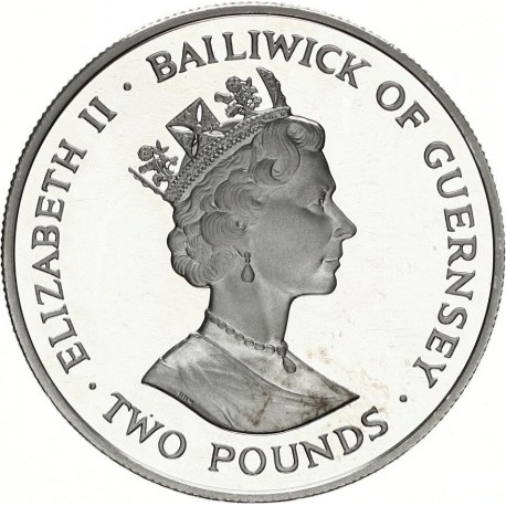 TWO POUNDS Argent 925‰ 1998 ELIZABETH II - CONSERVATION de la NATURE - BAILIWICK of GUERNESEY