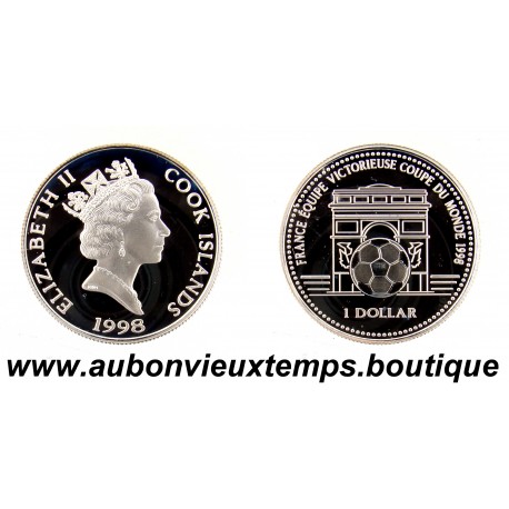DOLLAR Argent 500‰ BE 1998 COUPE du MONDE - ILES COOK