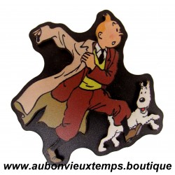 MAGNET en RELIEF avec SUPPORT BOIS - TINTIN et MILOU