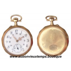 MONTRE DE GOUSSET EN OR JAUNE ET CADRAN EMAIL