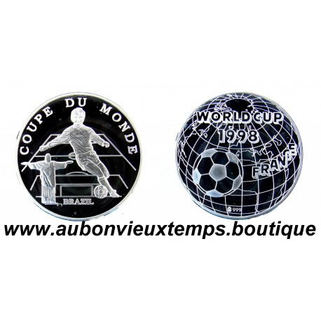 MEDAILLE MONETIFORME Argent 999‰ COUPE du MONDE 1998 FOOTBALL - FRANCE