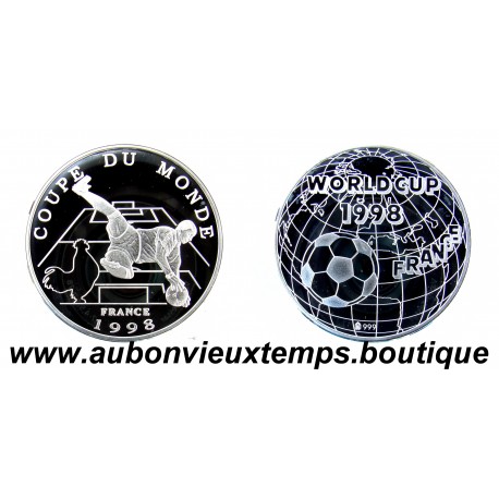 MEDAILLE MONETIFORME Argent 999‰ COUPE du MONDE 1998 FOOTBALL - FRANCE