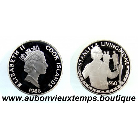 50 DOLLARS Argent 925‰ BE 1988 ELIZABETH II - ILES COOK - MARCO POLO