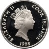 50 DOLLARS Argent 925‰ BE 1988 ELIZABETH II - ILES COOK - ROBERT PEARY