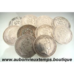 LOT 10 MONNAIES de 5 FRANCS Argent 900 ‰ LOUIS PHILIPPE 1