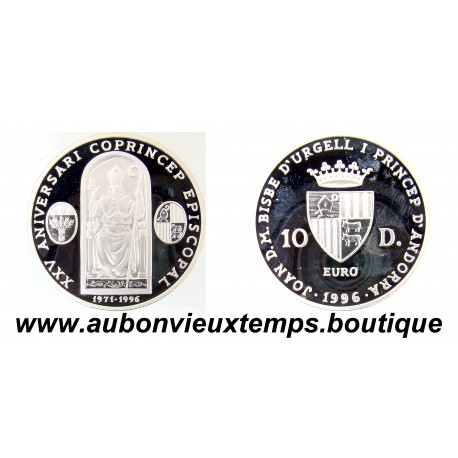 10 DINERS EURO Argent 925‰ 1996 JOAN MARTI I ALANIS - ANDORRE