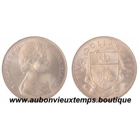 5 DOLLARS ARGENT 1966 BAHAMAS