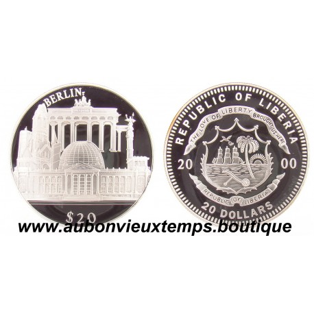 20 DOLLARS ARGENT BERLIN - LIBERIA 2000