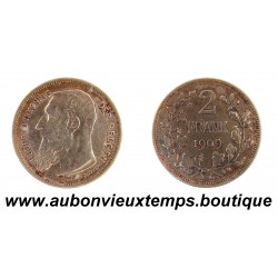 2 FRANK Argent 835‰ 1909 LEOPOLD II - BELGIQUE