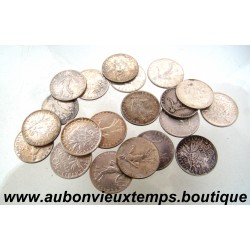 LOT 20 MONNAIES de 50 CENTIMES Argent 835 ‰ SEMEUSE