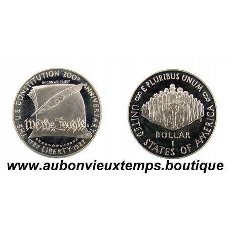 SILVER DOLLAR Argent 900‰ 1987 CONSTITUTION - WE THE PEOPLE