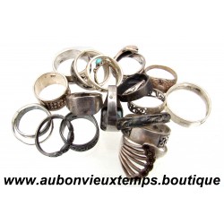 LOT de 21 BAGUES Argent 925 ‰ 