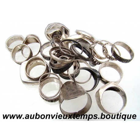 LOT de 30 BAGUES Argent 925 ‰ 