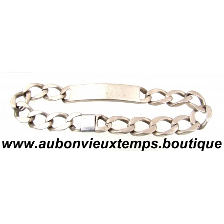 BRACELET GOURMETTE Argent 999 ‰ ( Poinçon MECAN )