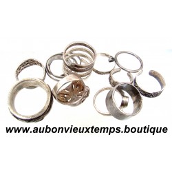 LOT de 13 BAGUES Argent 925 ‰ 