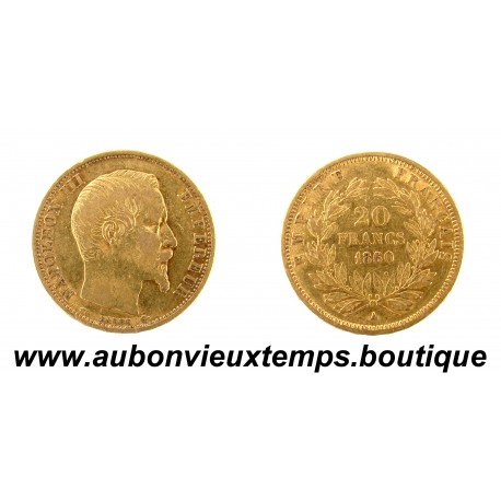20 FRANCS Or 900‰ 1860 A NAPOLEON III