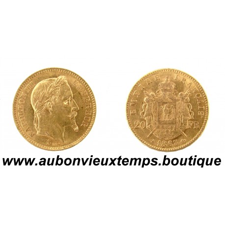 20 FRANCS Or 900‰ 1863 A NAPOLEON III