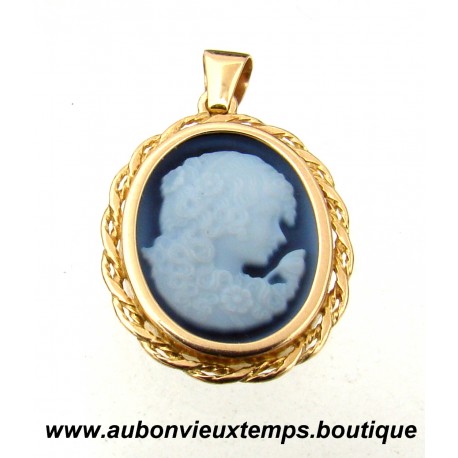 PENDENTIF OR 750 ‰ ( 18 Carats ) et CAMEE