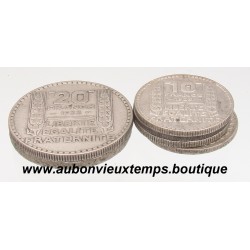 LOT DE 4 MONNAIES ARGENT 10 FRANCS TURIN ET 2 MONNAIES 20 FRANCS TURIN