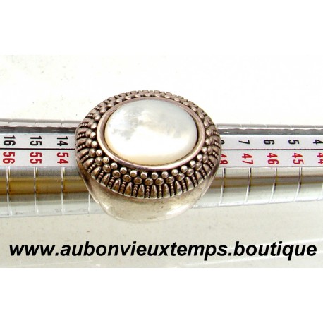 BAGUE Argent 925 ‰ ( Poinçon 925 ) avec PIERRE de LUNE