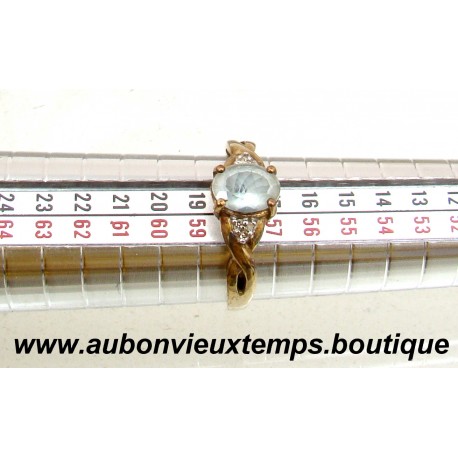 BAGUE OR 333 ‰ ( 9 Carats ) avec AIGUE MARINE