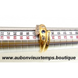 BAGUE OR 750 ‰ ( 18 Carats ) avec LAPIS LAZULI et ZIRCONIUM