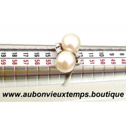BAGUE OR Blanc 585 ‰ ( 14 Carats ) avec PERLES