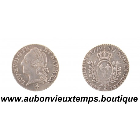 1/20 ECU Argent 917‰ 1779 A LOUIS XV - VIEILLE TETE - PARIS