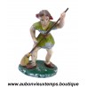 FIGURINE JEUNE FILLE FERMIERE ETAIN